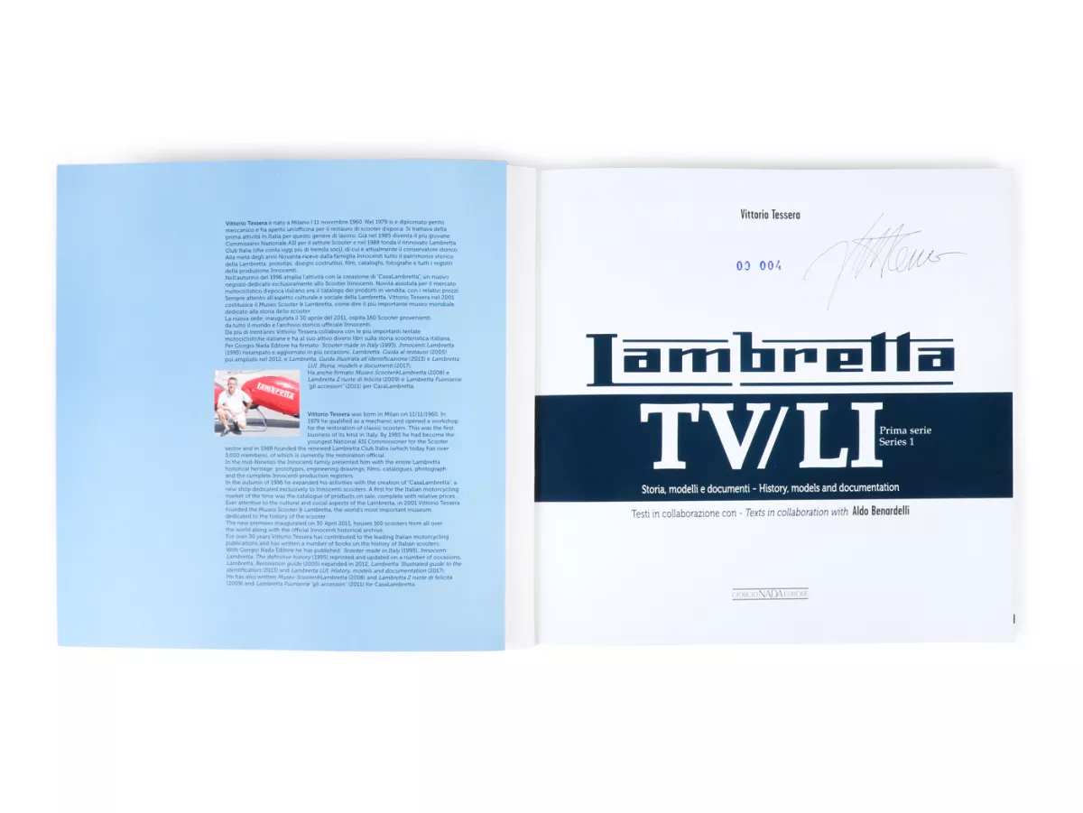 Livre -LAMBRETTA- TV175 & Li (série 1) - histoire, modèles et documentation de Vittorio Tessera