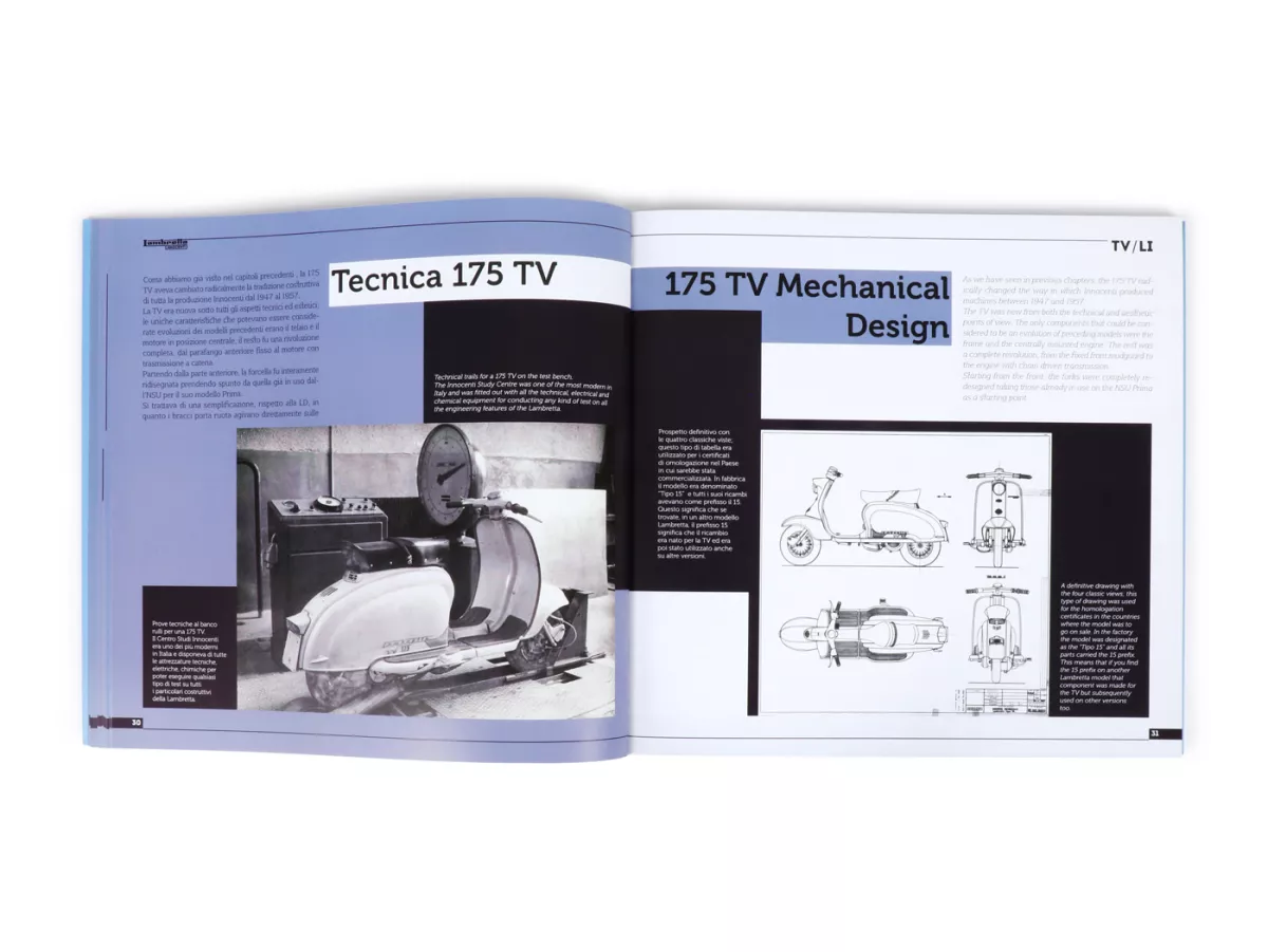 Livre -LAMBRETTA- TV175 & Li (série 1) - histoire, modèles et documentation de Vittorio Tessera