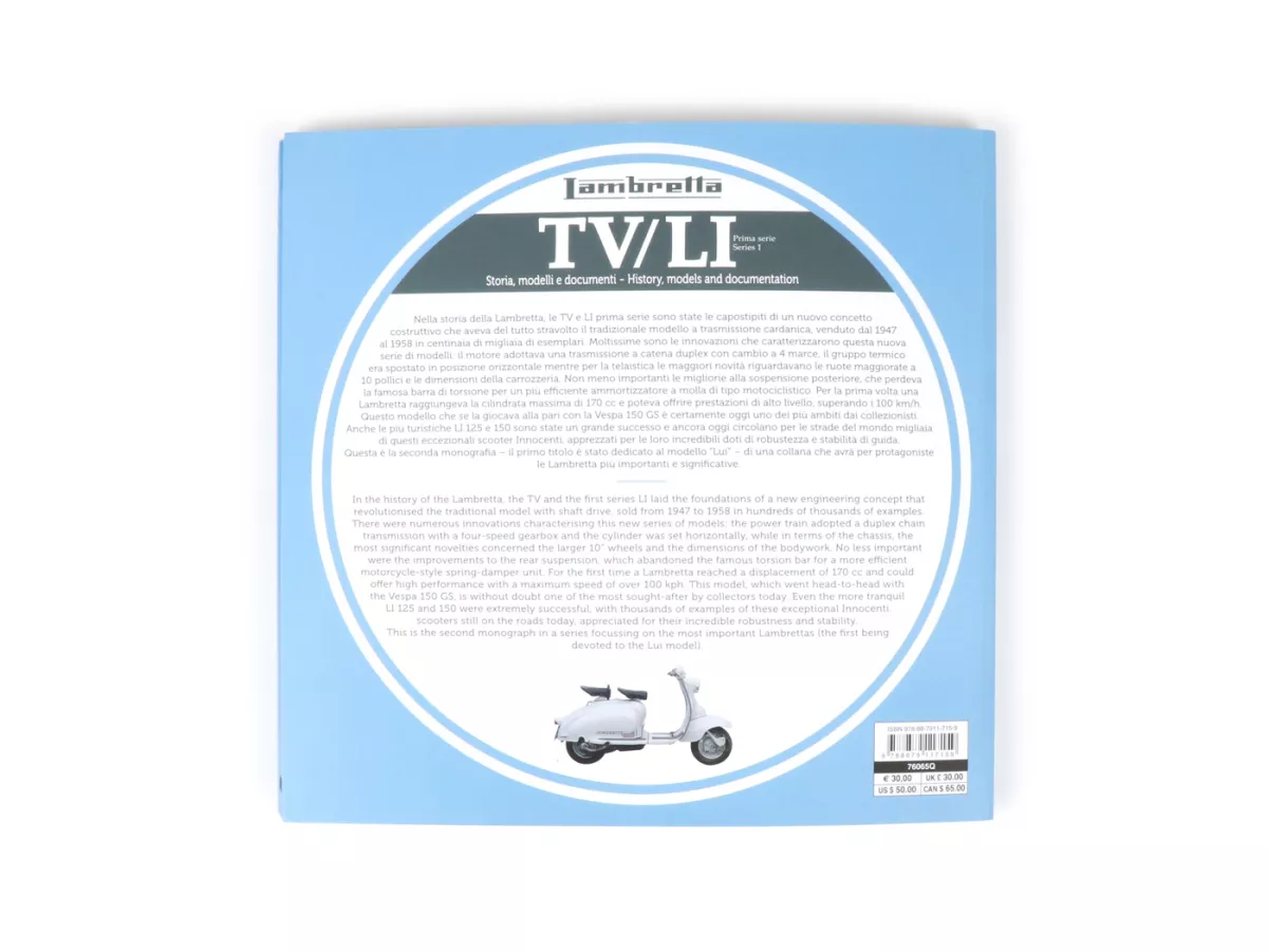 Livre -LAMBRETTA- TV175 & Li (série 1) - histoire, modèles et documentation de Vittorio Tessera