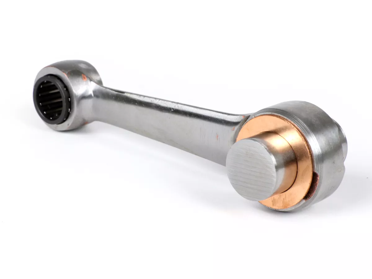 Connecting rod -MAZZUCHELLI- Piaggio Vespa PX125, PX150 (105mm, piston pin Ø=15mm, crank pin Ø20mm, used for 60mm long stroke shaft)