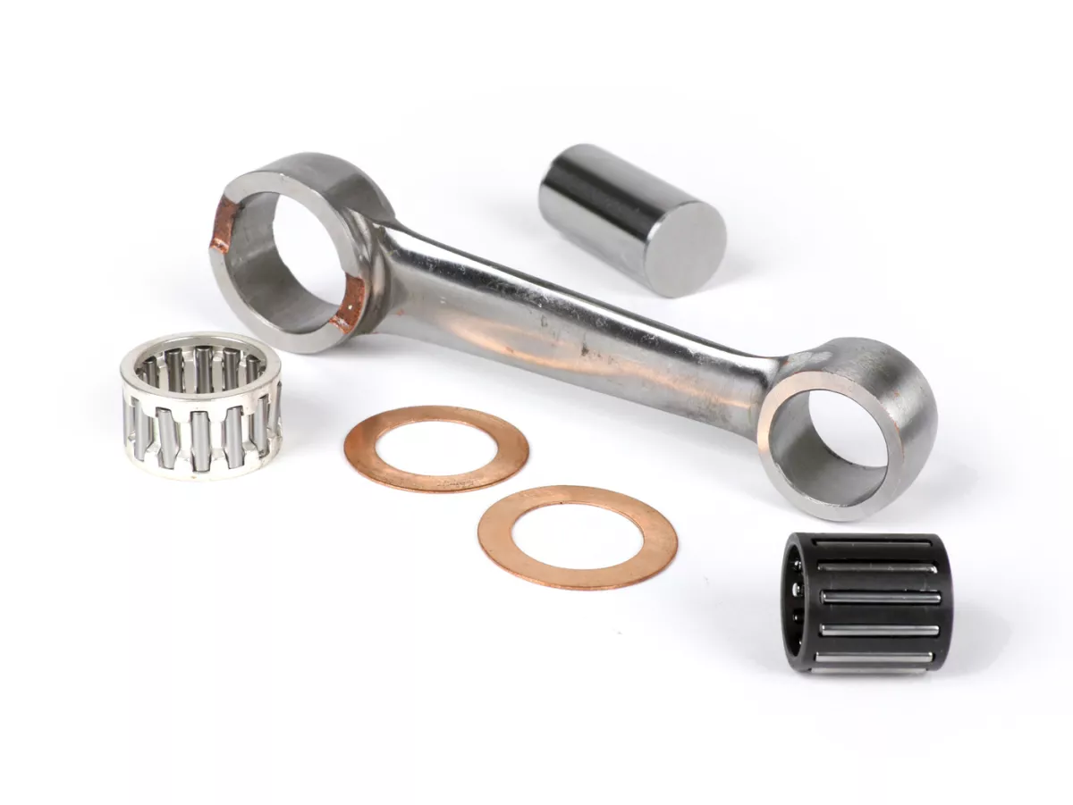 Connecting rod -MAZZUCHELLI- Piaggio Vespa PX125, PX150 (105mm, piston pin Ø=15mm, crank pin Ø20mm, used for 60mm long stroke shaft)