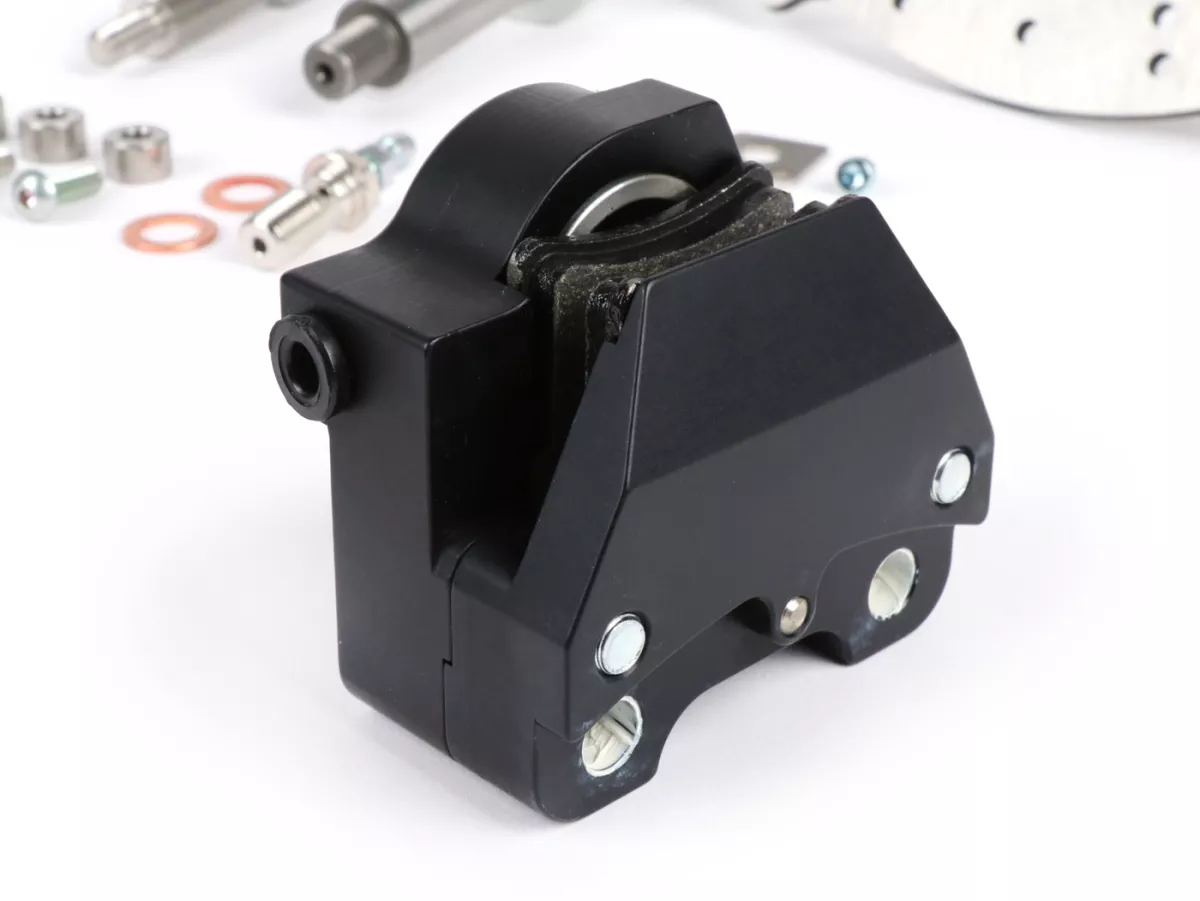 Schijfremset voor -CRIMAZ 2.0 RDP/CNC Ø200mm- Vespa V50, 50 Special, 50SR, SS50, SS90, V90, PV125, ET3 - zwarte remklauw