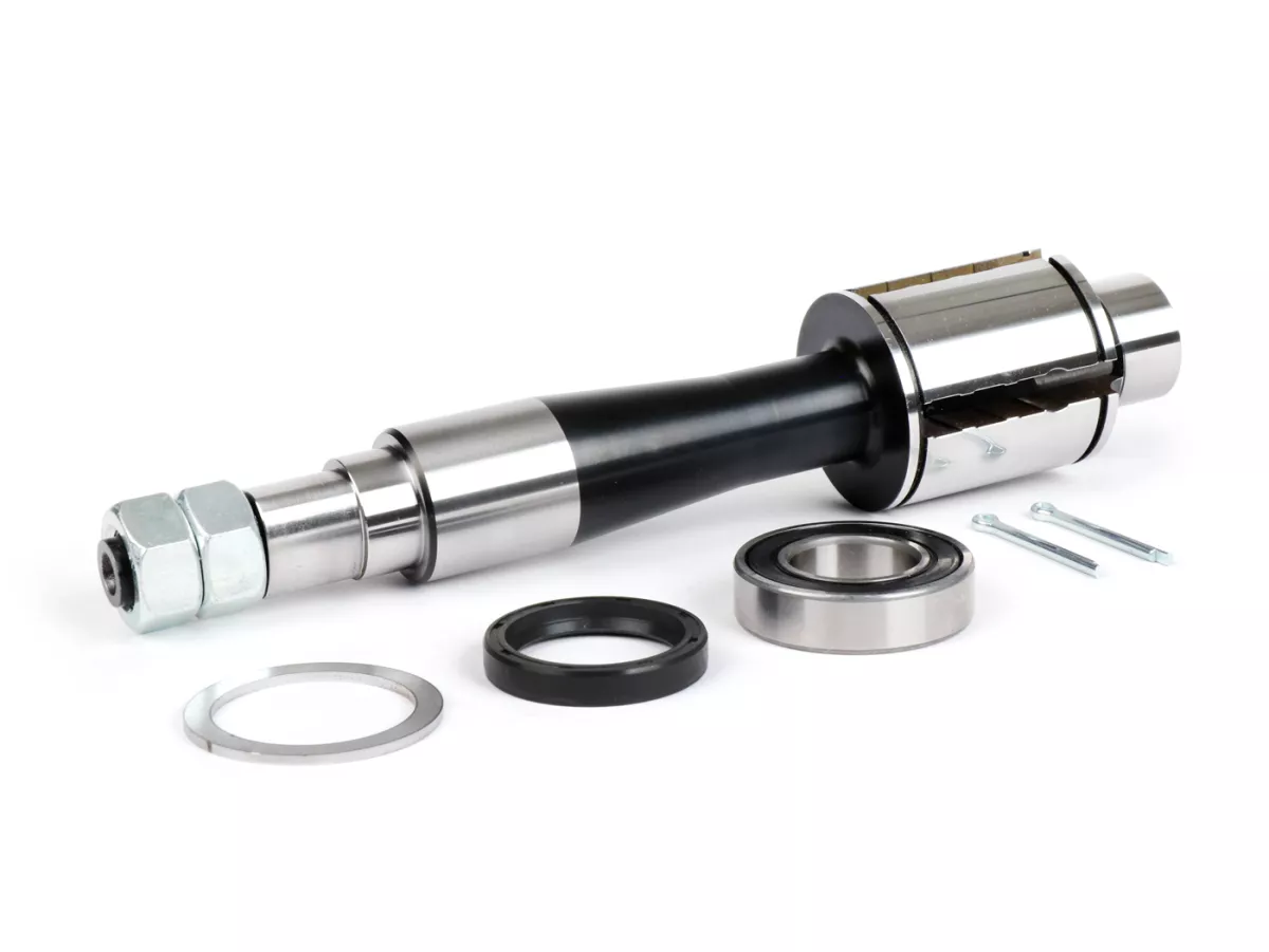 Huvudaxel - drivaxel -KR AUTOMATION, CNC V2 Polygon BFA/M244 Black Edition- Vespa PX (1984-), T5, Cosa, LML Star, Deluxe, Stella 2T/4T