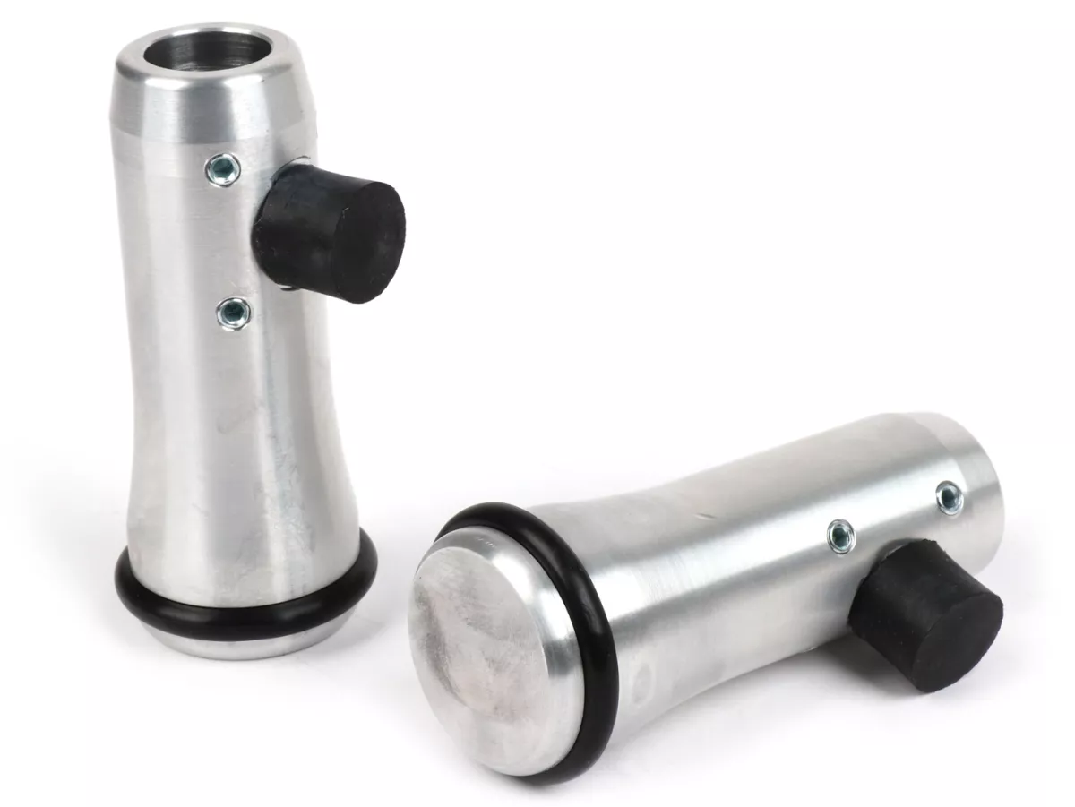 Pies de caballete prolongados -KR Automatización Ø= 22mm, +25mm- Vespa PX, Cosa, T5 125cc, PK S, PK XL - Aluminio