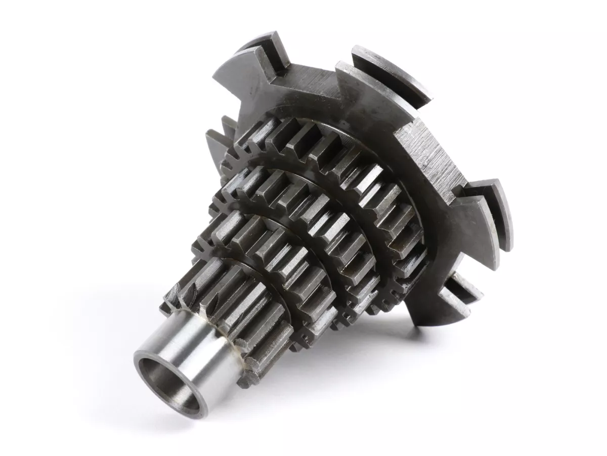 Arbre primaire -VESPA- Vespa VBB, Super 125 (VNC1T 11001-), Super 150 (VBC1T), GT125 (CH, F - VNL1T), Motovespa 125N (N64, 542M), 125L (L64, 542M), 150L (2L62, V202M), 150F (F62, V203M) - 13-17-22-27 dents - type de printemps comme wideframe