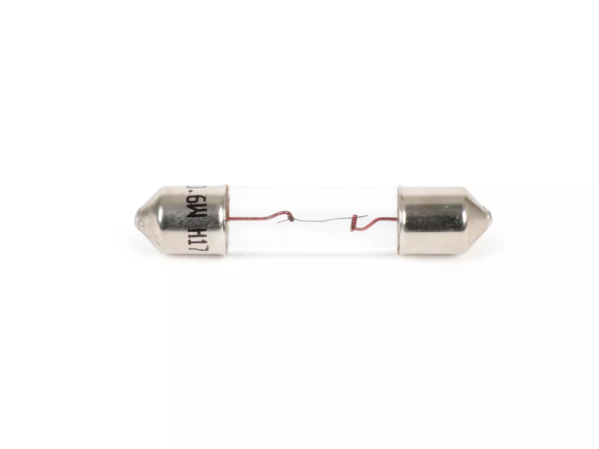 Soffitte -SV5,5 6x31mm- 6V 0,6W - Putih (digunakan untuk penerangan speedometer) - mis. Vespa Rally180 (VSD1T), VBA, VBB, GS150, GT125 (VNL2T), Sprint150 (VLB1T), GS160 (VSB1T), SS180 (VSC1T), Motovespa 150S, GT160