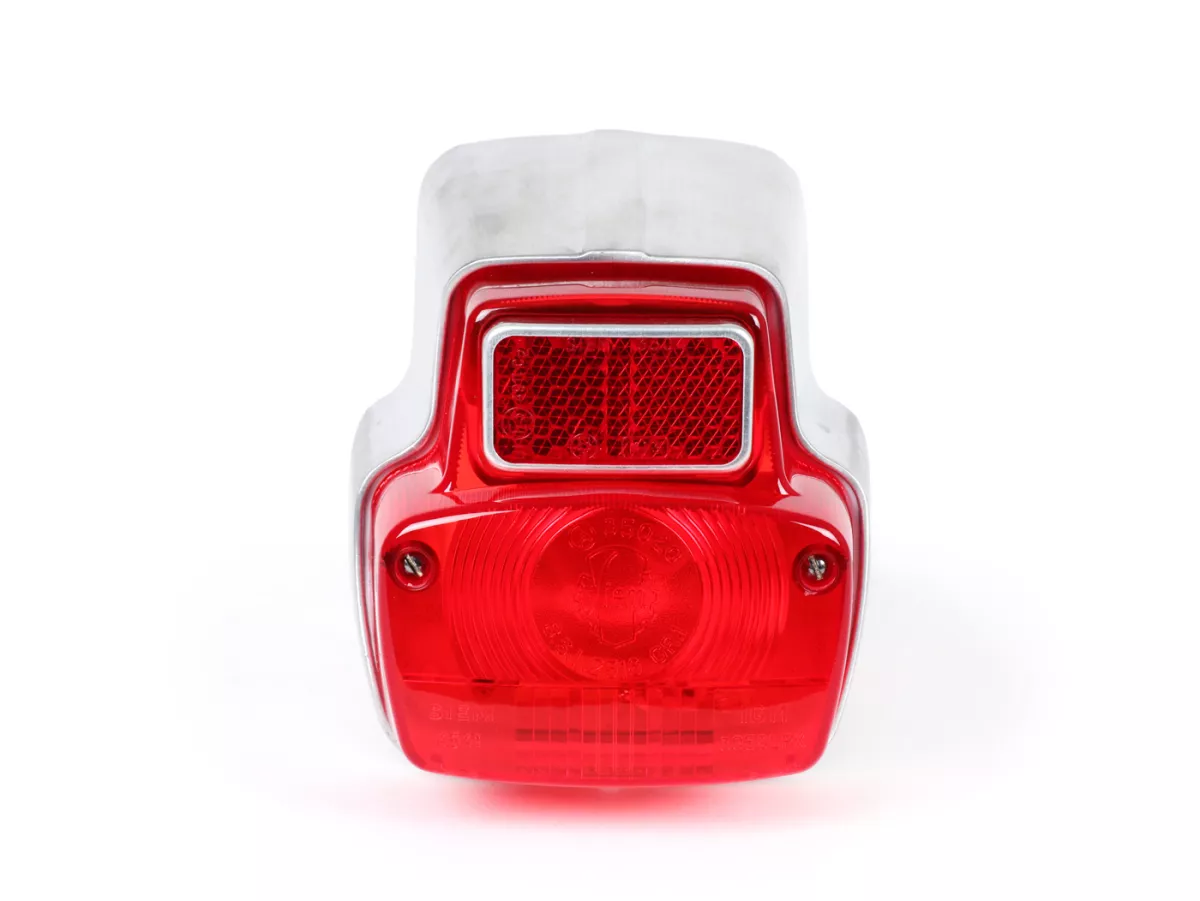Tail light -SIEMVespa vintage- metal, small - unpainted - Vespa 50S (V5SA1T), V50R (V5A1T), V50 Special (V5A2T), 50SR/Sprinter (V5SS2T), SS50 (V5SS1T), V90 (V9A1T), 90 Racer (V9SS2T), SS90 (V9SS1T), 125 Nuova (VMA1T)