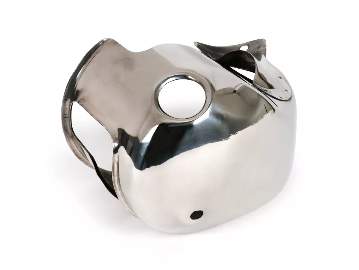 Tapa de cilindro -LAMBRETTA- Lambretta LI, LIS, SX, TV (series 2-3), DL, GP - acero inoxidable - con toma de aire