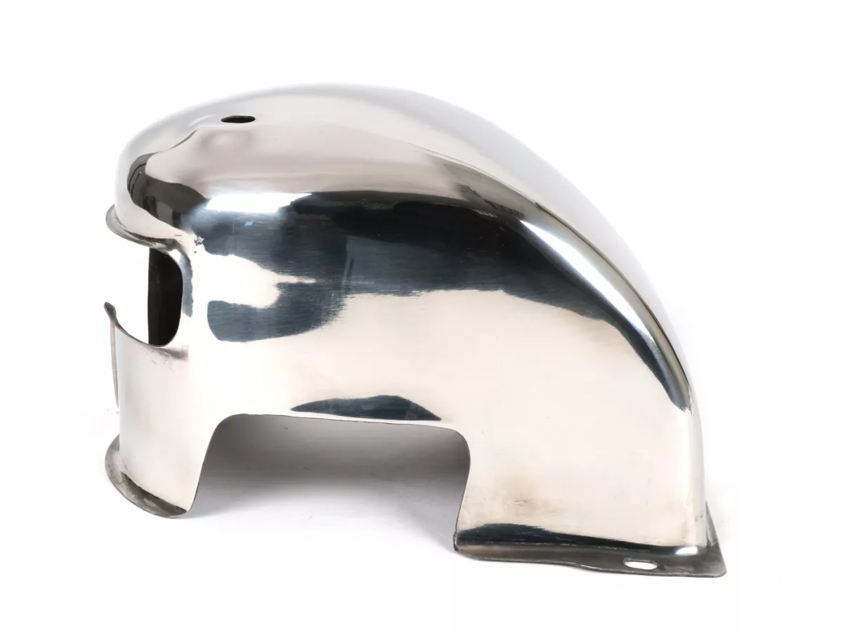 Tapa de cilindro -LAMBRETTA- Lambretta LI, LIS, SX, TV (series 2-3), DL, GP - acero inoxidable - con toma de aire