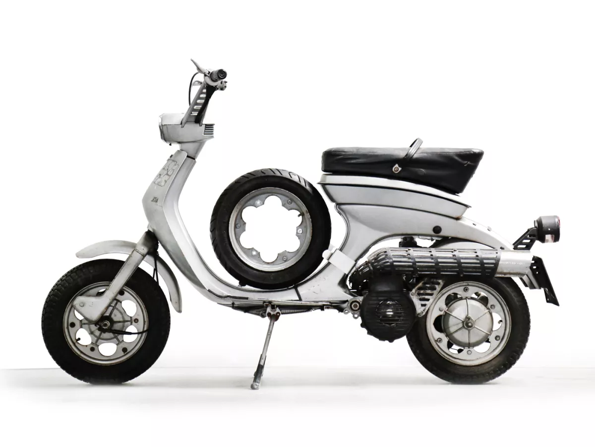 Porta ruota di scorta passante -BGM PRO- Lambretta Lui, Luna, Vega, Cometa - acciaio inox