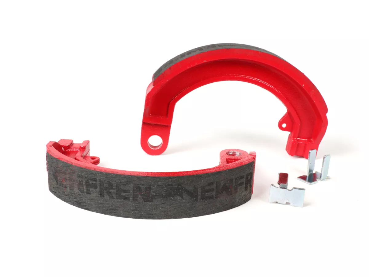 Zapatas de freno -NEWFREN Pro Race Ø=150x25mm para Vespa Rally180 (VSD1T), Rally200 (VSE1T) (v), Sprint (v), TS (v), GT125 (VNL2T) (v), GTR125 (VNL2T) (v), GL150 (VLA1T) (v), SS180 (v), GS160 (v), GS150 / GS3 (VS1T-VS4T) (vh) (VS5T) (v)