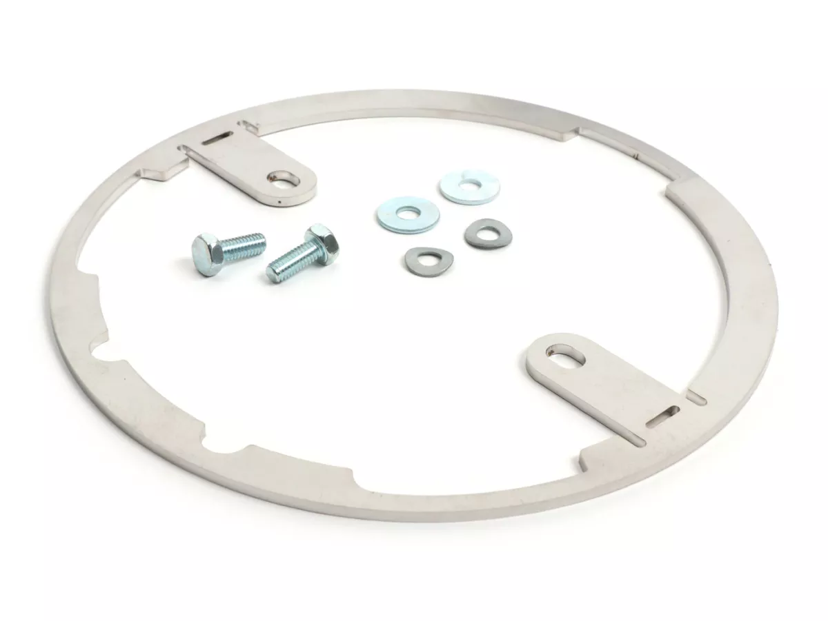 Faro delantero incl. marco de montaje -MOTO NOSTRA- LED HighPower - Ø=120mm - 12V DC - marcado E9 - para conversión de Lambretta LI (series 1-2)