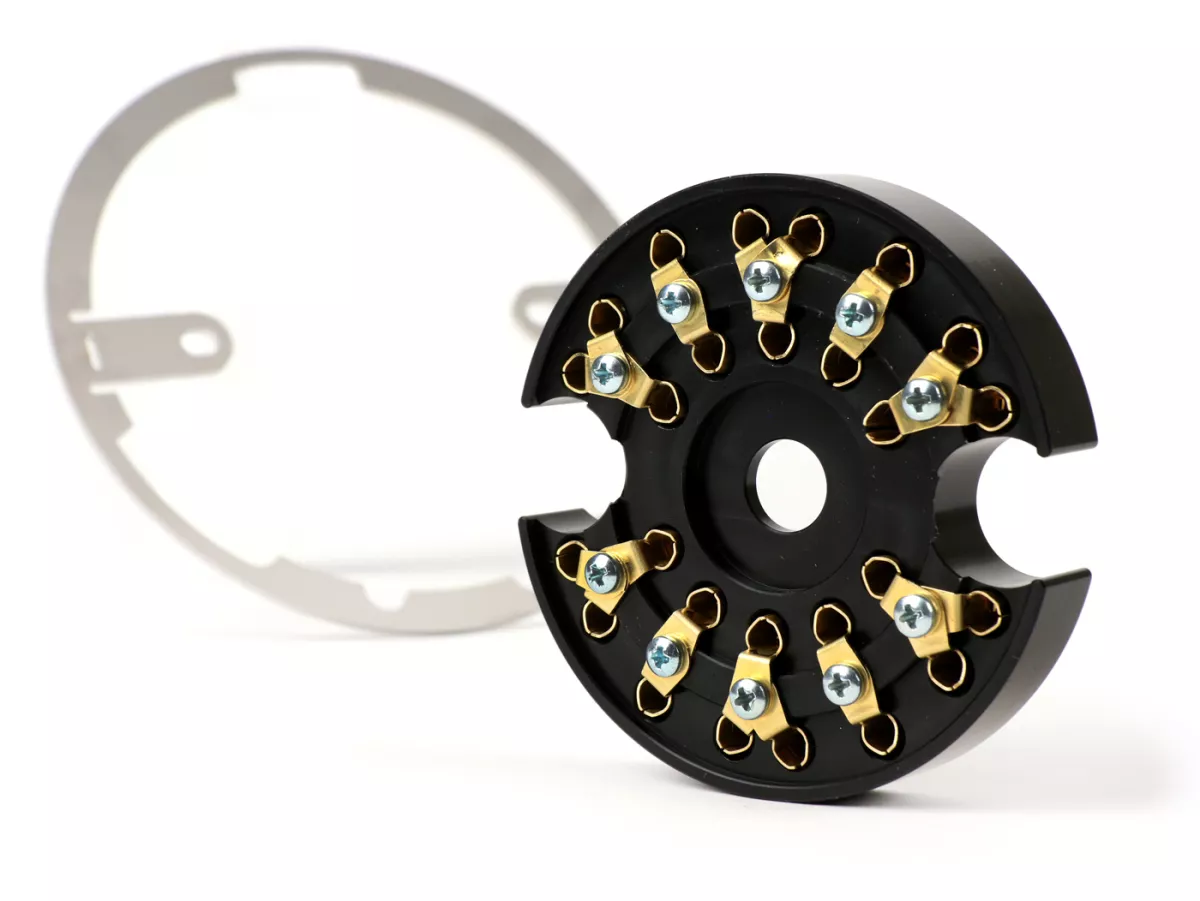 Montageframeset voor koplampen incl. aansluitprint -MOTO NOSTRA- LED HighPower - Ø=120mm - 12V DC - E9-markering - voor het ombouwen van Lambretta LI (Series 3)