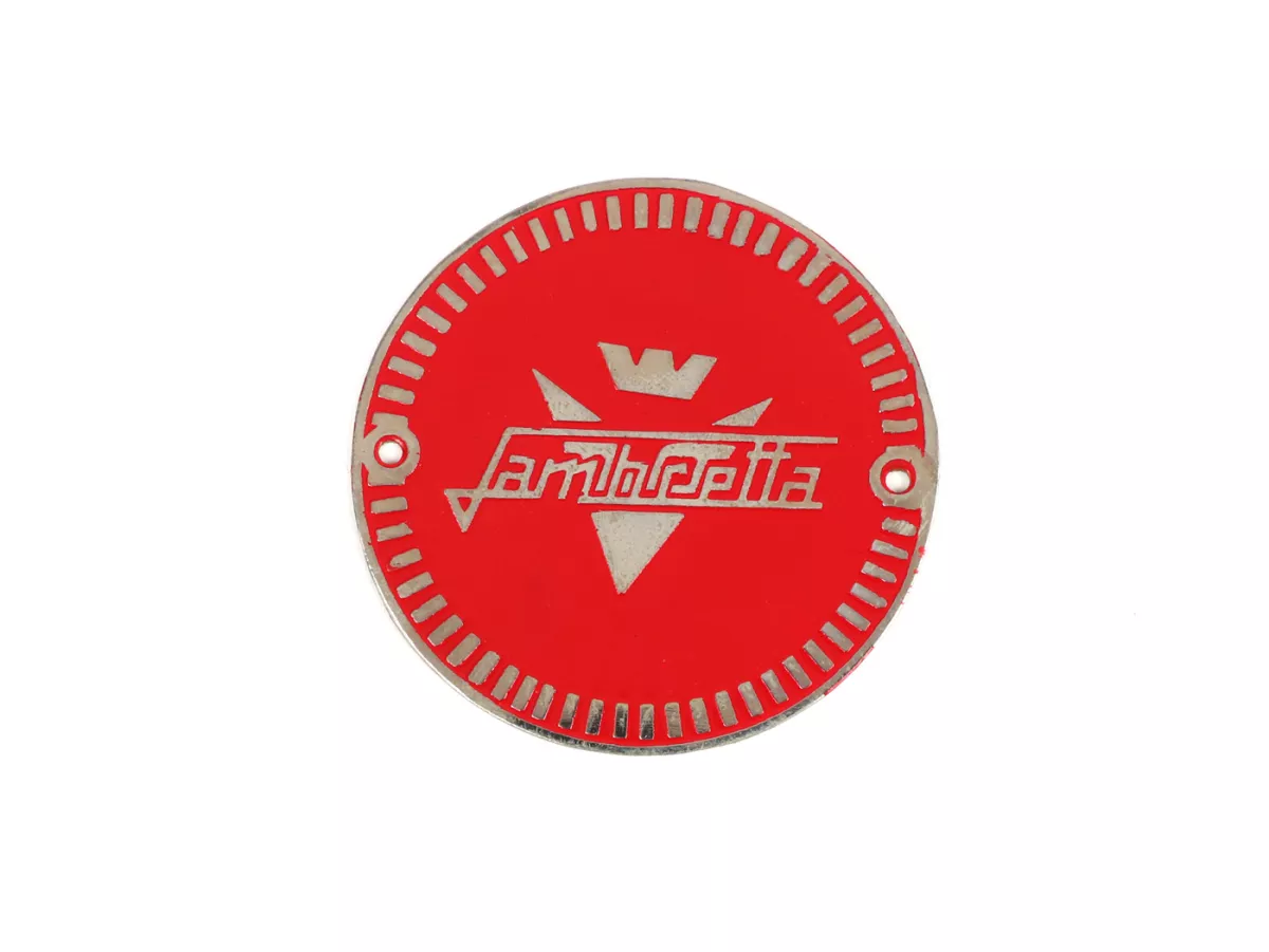 Opschrift (rond) voor versiering zijklep -VIGANO STYLE- Lambretta LD 125 (vanaf 1956), LD 150 (vanaf 1954) - rood
