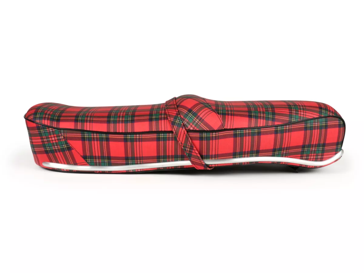 Seat -SELLERIA TREZZI- Lambretta LI, LI S, SX, TV, DL, GP - Tartan red