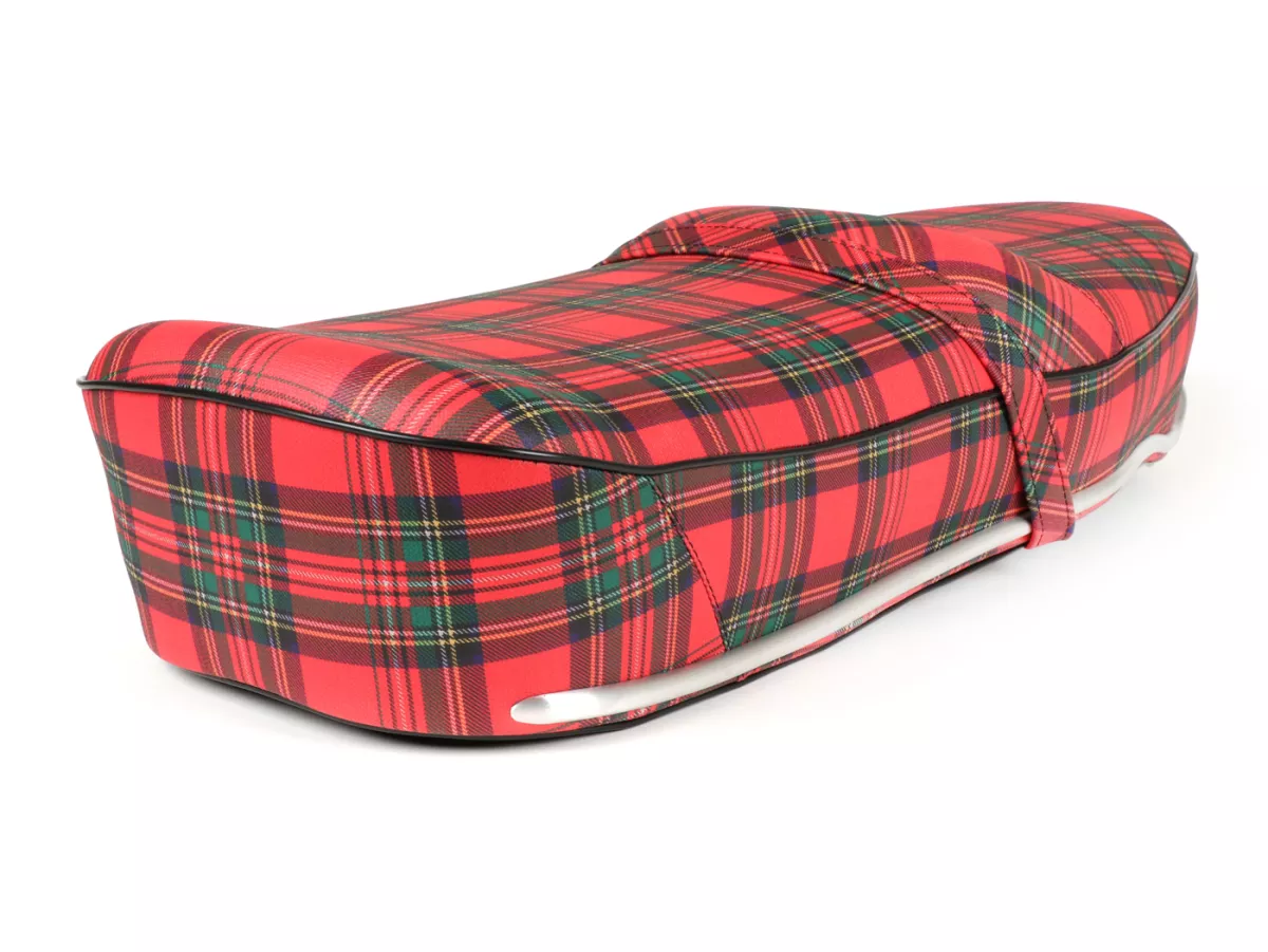 Seat -SELLERIA TREZZI- Lambretta LI, LI S, SX, TV, DL, GP - Tartan red