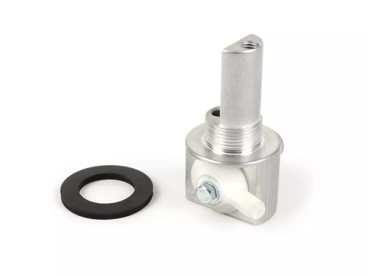 Fuel tap -KR AUTOMATION CNC 360°, 2l/min- Vespa Smallframe, Largeframe - V50, PV, ET3, PK, PX, VNB, VBA, VBB, Super, Sprint, Rally, TS, GT, GTR, LML Star/Stella 2T, Motovespa PX125 Iris (99C), Motovespa PX150 Iris (75C), Motovespa PX200 Iris (76C), Motove