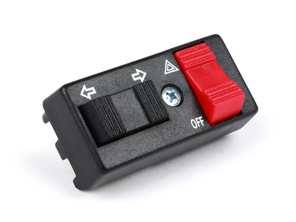 Interruptor de intermitentes (con función de advertencia de peligro) -CALIDAD DE EQUIPO- Vespa PK50 S/XL, PK80, PK125 S, PK125 ETS, PX80, PX125, PX150, PX200 (a partir de 1984) - sin cable, sin enchufe