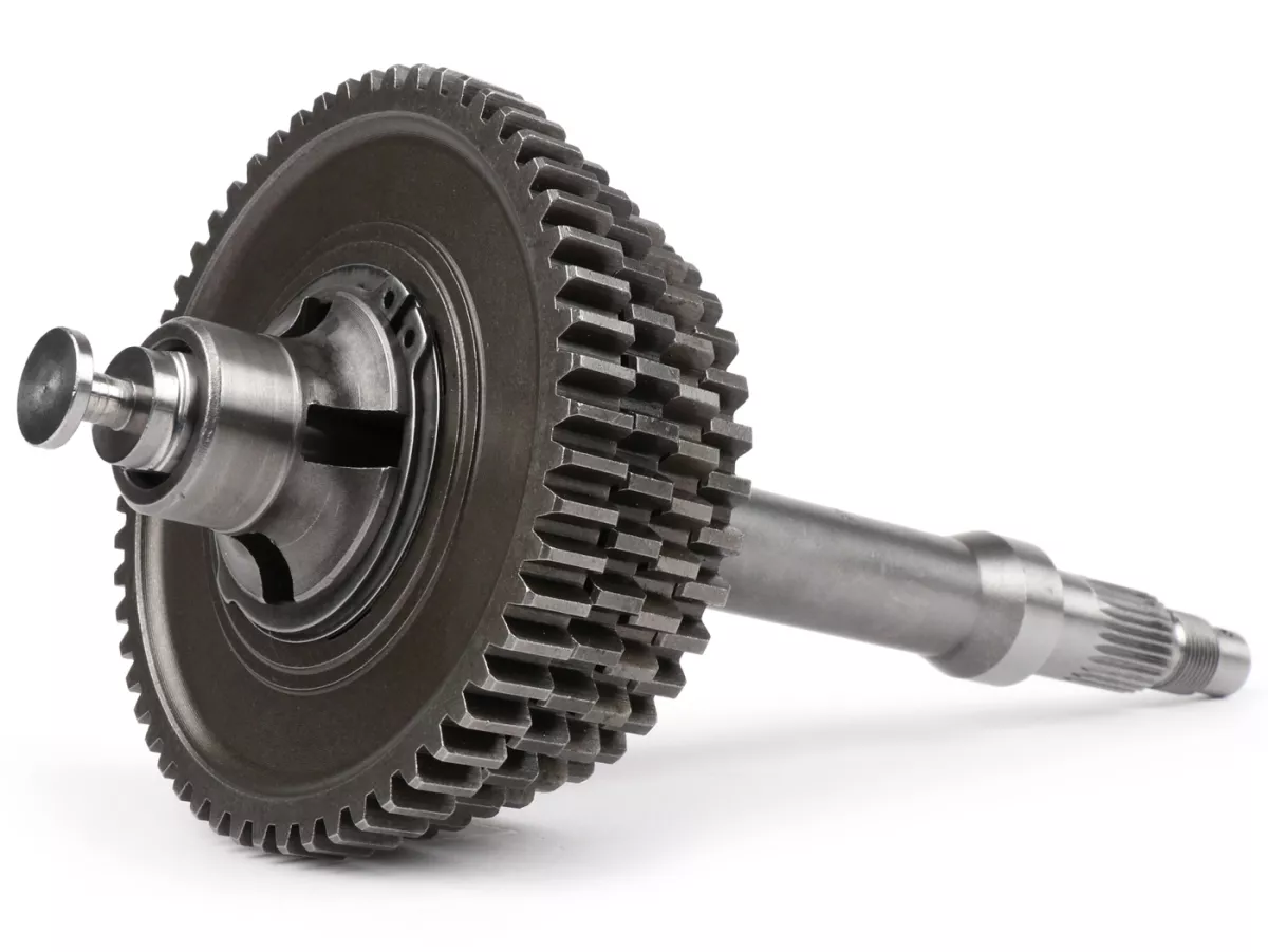Gearbox siap pakai (poros utama termasuk roda gigi, palang pemindah, baut pemindah) -KUALITAS OEM- Vespa PX125-200 Lusso (1984-), Cosa, T5, LML Star / Stella (2-tak) - 58/42/38/35 gigi