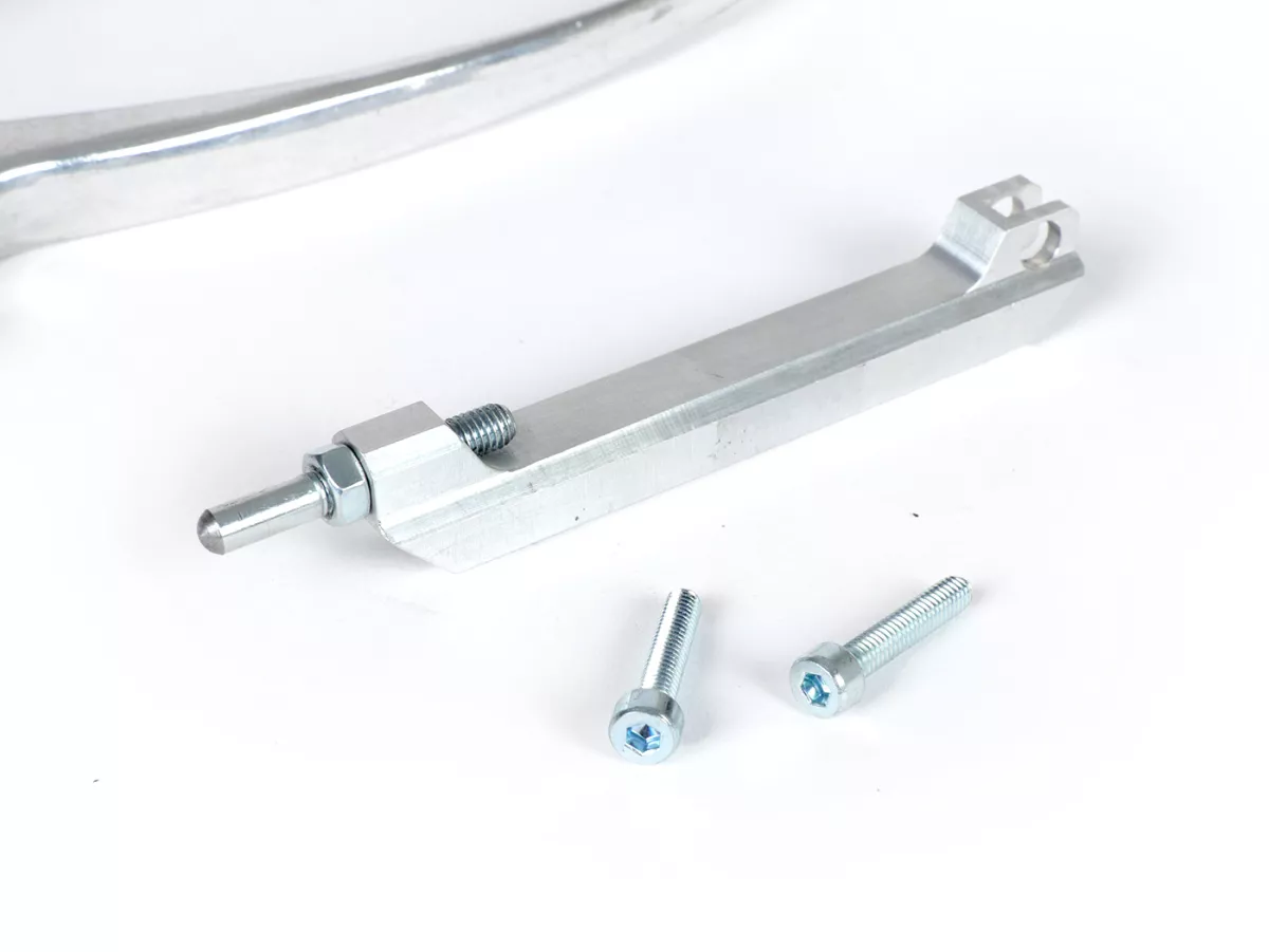 Rempompset incl. hendel en gasklepas -MOTORINO DIAVOLO, verborgen montage onder het balhoofddeksel- Lambretta LI (serie 1-2), TV (serie 2) - Zilver