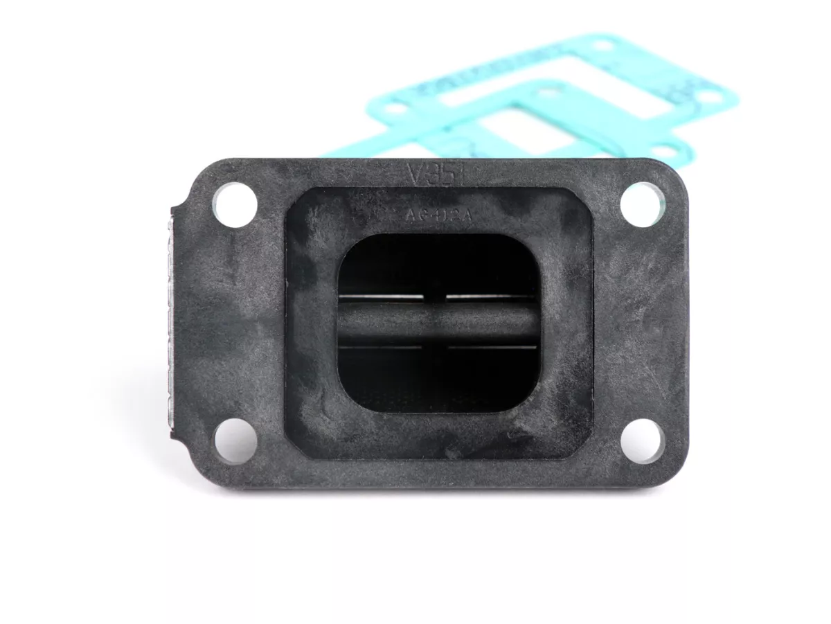 Reed valve -TASSINARI VForce 3 (77x49x35mm)- Minarelli AM6, Derbi D50B0/D50B1 - Aprilia MX50, RS50, RS4, RX50, SX50, Tuono50, Derbi Senda50, GPR50, Peugeot XPS50, XR6, XR7, Rieju RS2, Yamaha DT50, TRZ50 - Vespa Largeframe (Malossi), Smallframe (Malossi)