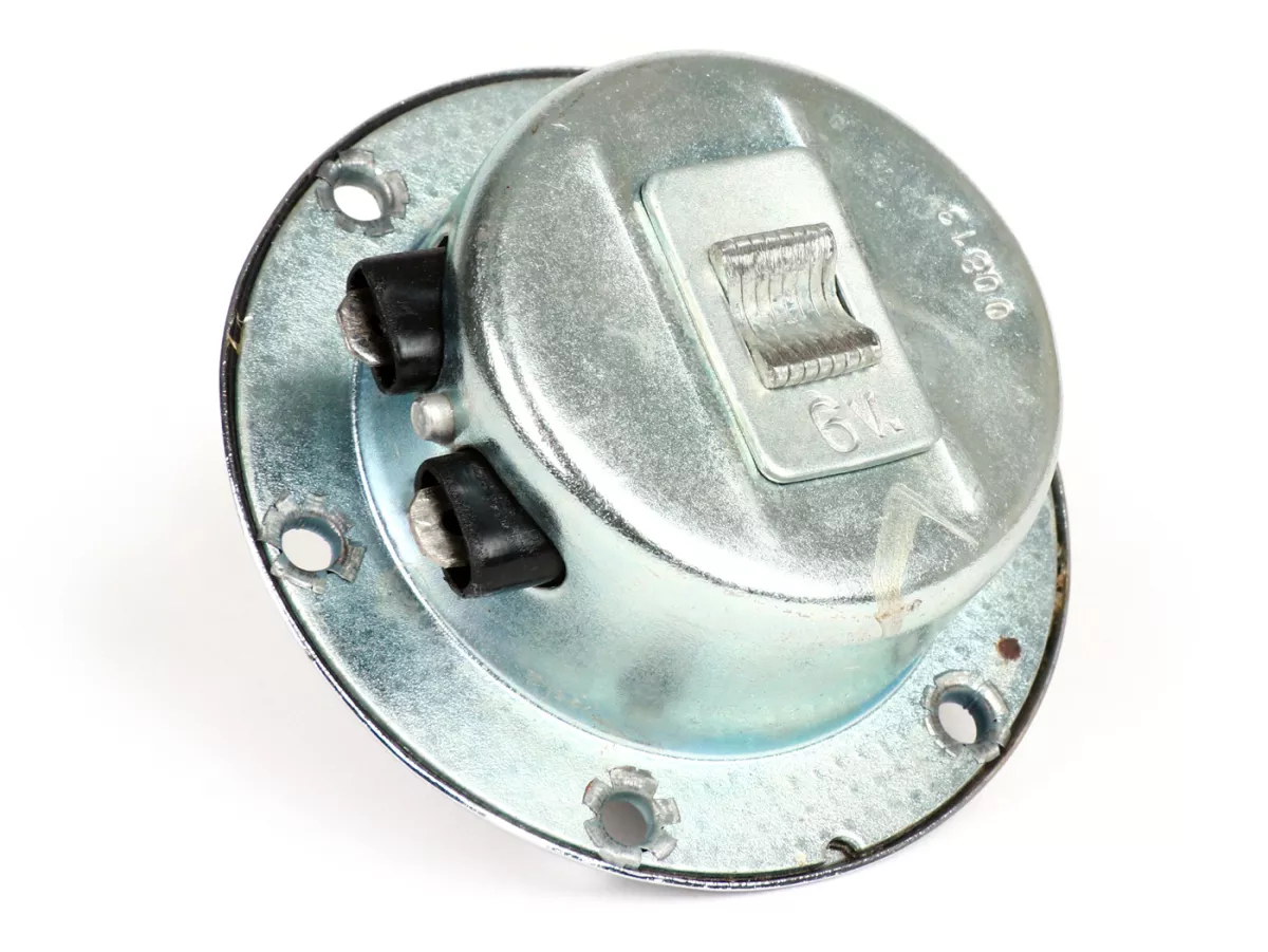 Horn -OEM QUALITY 12V AC- Vespa - Ø=75mm - chrome - suitable for e.g. Vespa PX (-1984) without battery