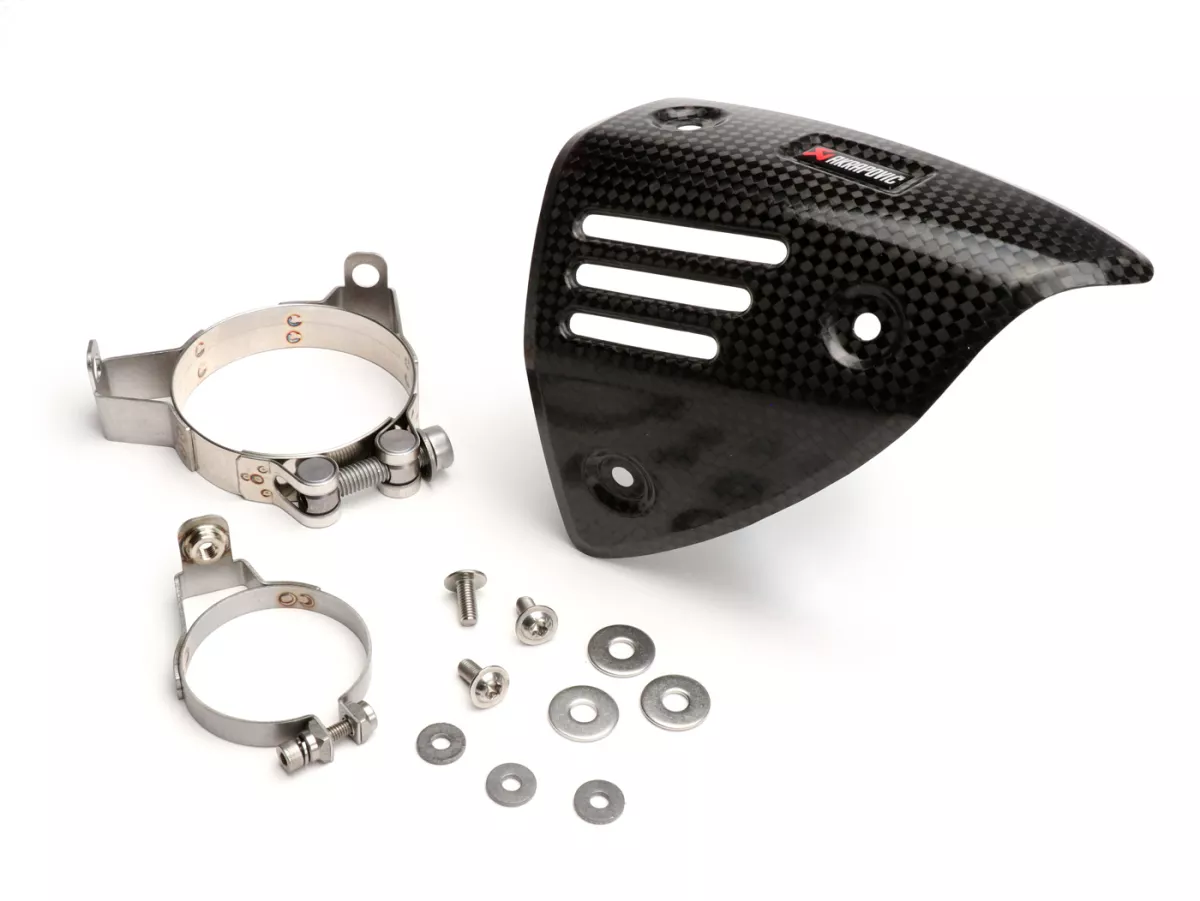 Heat shield for slip-on connection -AKRAPOVIC- for silencer Vespa GTV/GTS 125-300 (fits also HPE) - Carbon