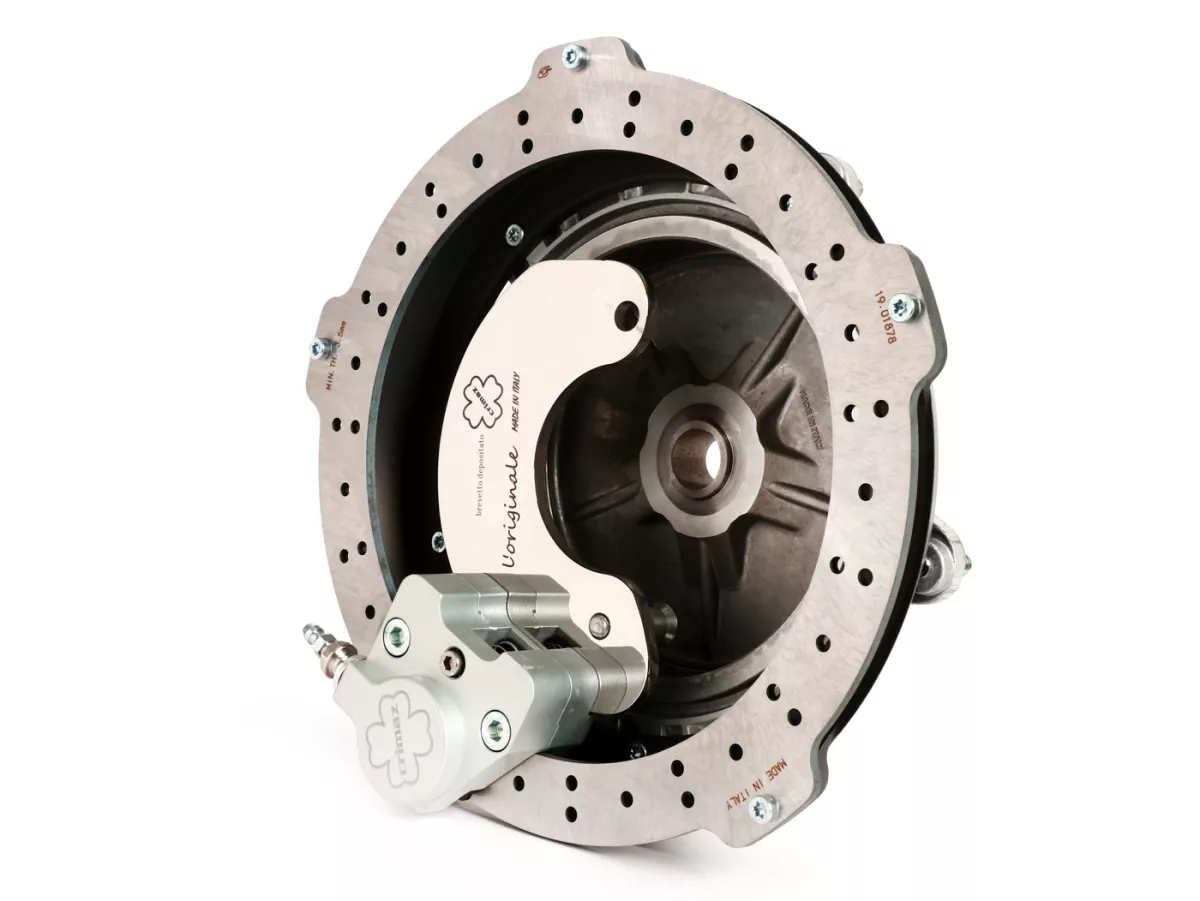 Set freni a disco anteriori -CRIMAZ Ø200mm- Vespa Rally180 (VSD1T), Rally200 (VSE1T), Sprint150 (VLB1T), TS125 (VNL3T), GT125 (VNL2T), GTR125 (VNL2T), GL150 (VLA1T)