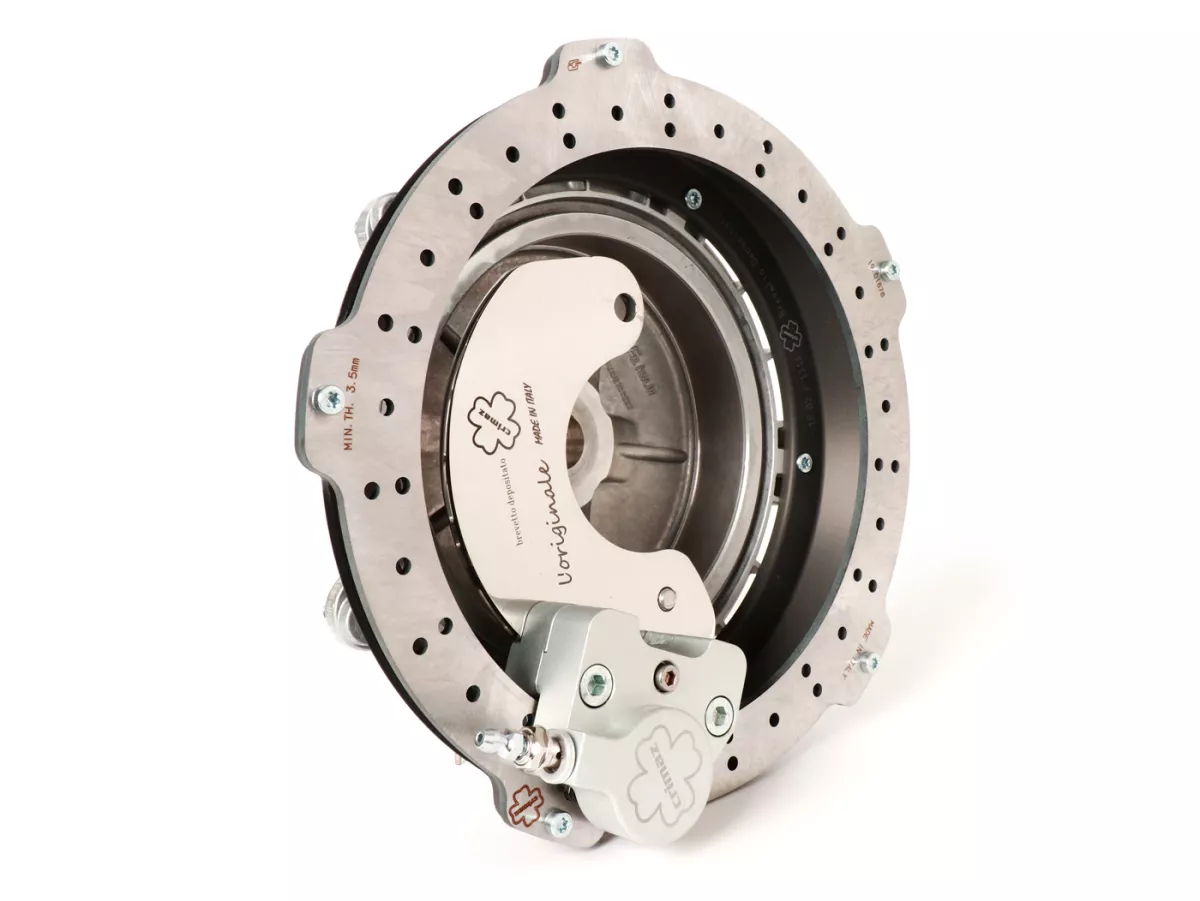 Set freni a disco anteriori -CRIMAZ Ø200mm- Vespa Rally180 (VSD1T), Rally200 (VSE1T), Sprint150 (VLB1T), TS125 (VNL3T), GT125 (VNL2T), GTR125 (VNL2T), GL150 (VLA1T)