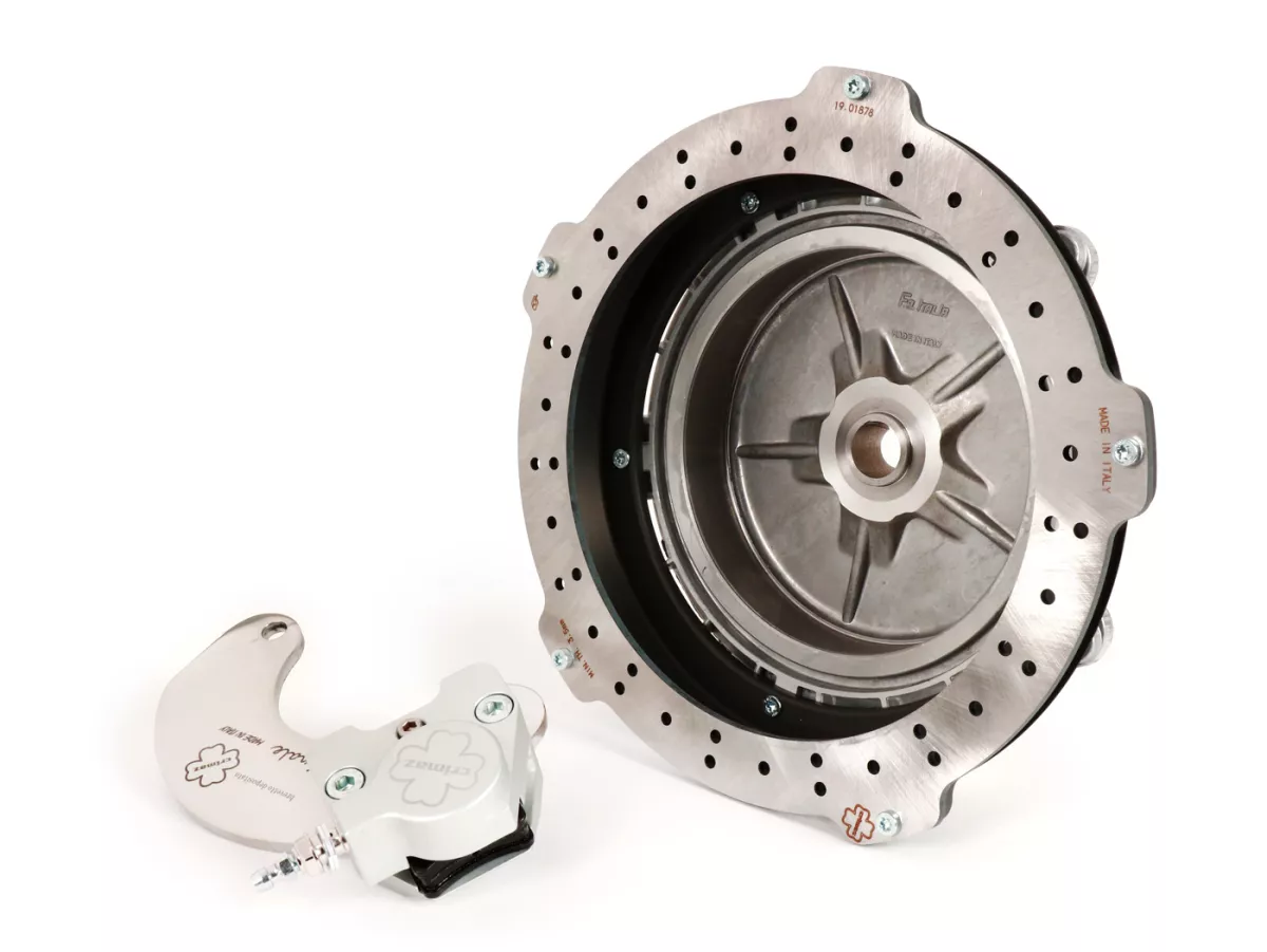 Set freni a disco anteriori -CRIMAZ Ø200mm- Vespa Rally180 (VSD1T), Rally200 (VSE1T), Sprint150 (VLB1T), TS125 (VNL3T), GT125 (VNL2T), GTR125 (VNL2T), GL150 (VLA1T)