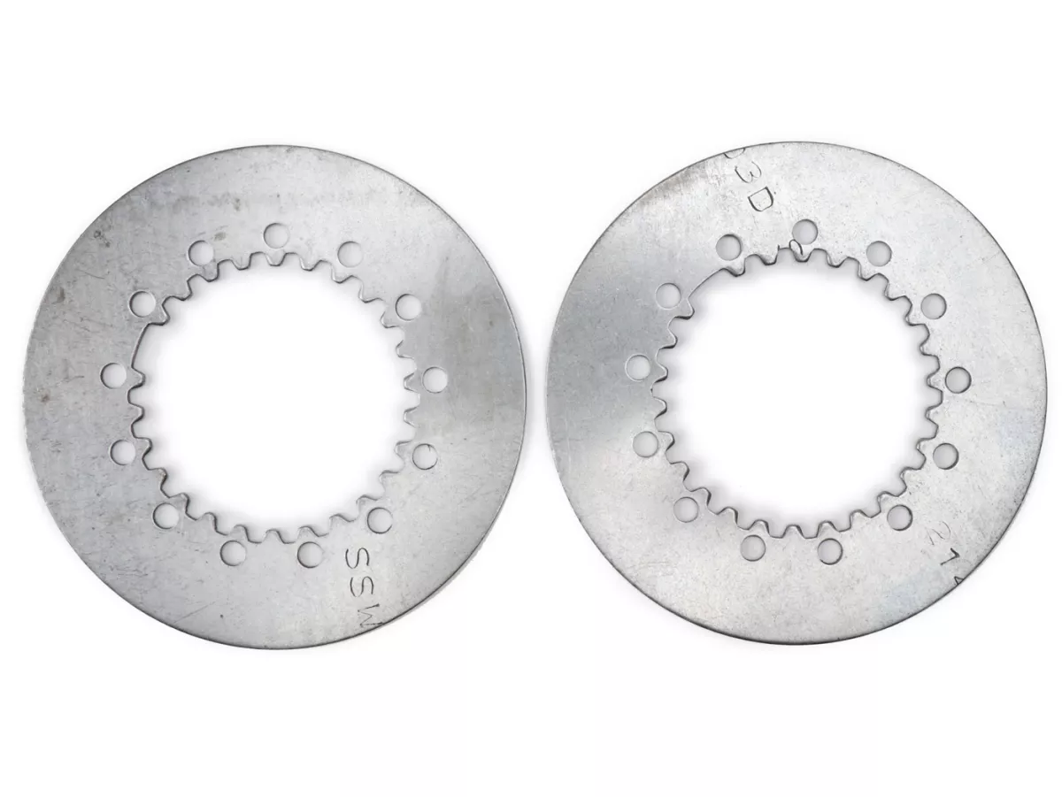 Set dischi frizione in acciaio - QUALITA' OEM Vespa tipo 6 molle (PX80, PX125, PX150)