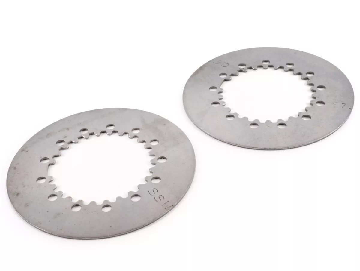 Set dischi frizione in acciaio - QUALITA' OEM Vespa tipo 6 molle (PX80, PX125, PX150)