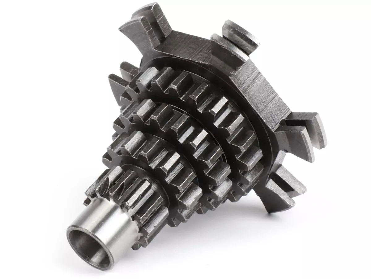 Arbre primaire -QUALITÉ OEM- Vespa PX125 (VNX1T depuis no. 146314), PX150 (depuis no. 264565), PX200, T5 125cc, Cosa, Rally180 (VSD1T), Rally200 (VSE1T) - 12-13-17-21 dents