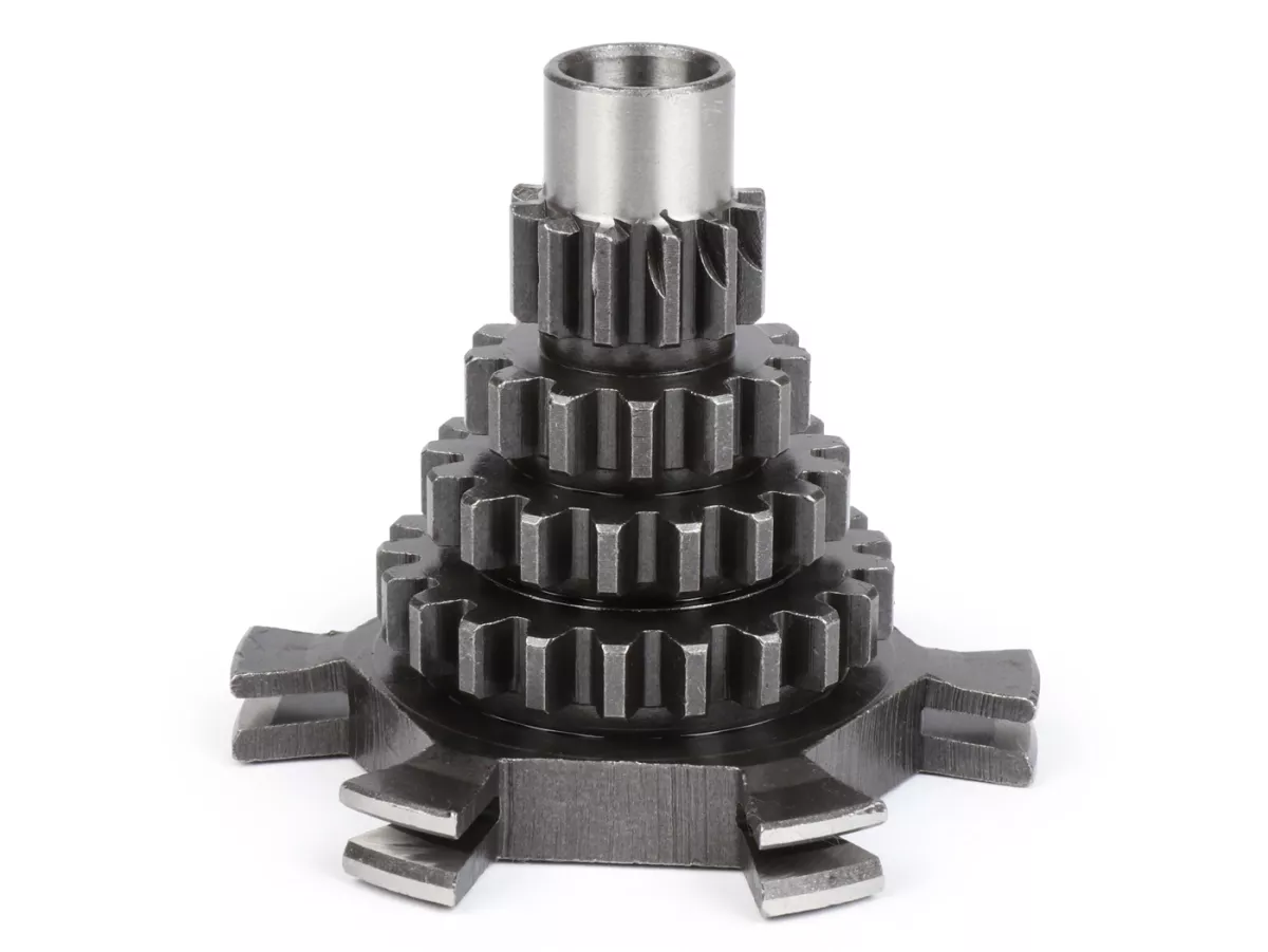 Arbre primaire -QUALITÉ OEM- Vespa PX125 (VNX1T depuis no. 146314), PX150 (depuis no. 264565), PX200, T5 125cc, Cosa, Rally180 (VSD1T), Rally200 (VSE1T) - 12-13-17-21 dents