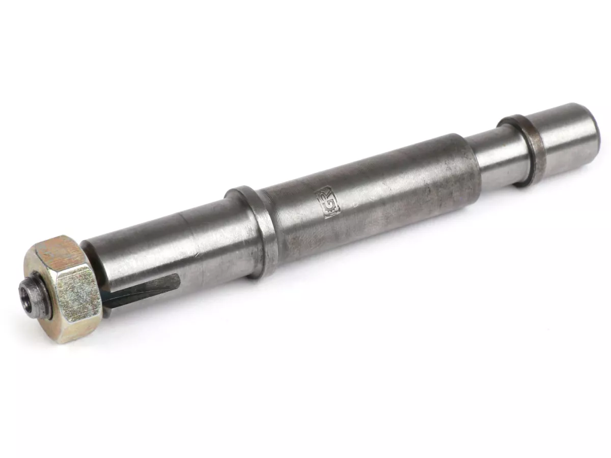 Hulpas as -OEM KWALITEIT- Vespa PX125, PX150, PX200, Cosa, T5 125cc - Lager zitting: Ø=15mm, bus: Ø=13mm, lengte: 121mm