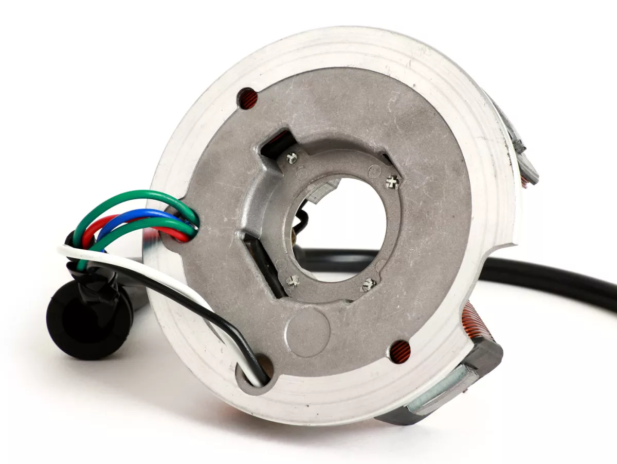 Zündung -CIF Grundplatte 6V, 4 Spulen, 3-poliger Stecker- Vespa PK50 N (I) 1989-1990 (V5X5T), PK50 XL (I) 1985-1989 (V5X3T), PK50 XL Rush (I) 1988-1989 (V5X4T)