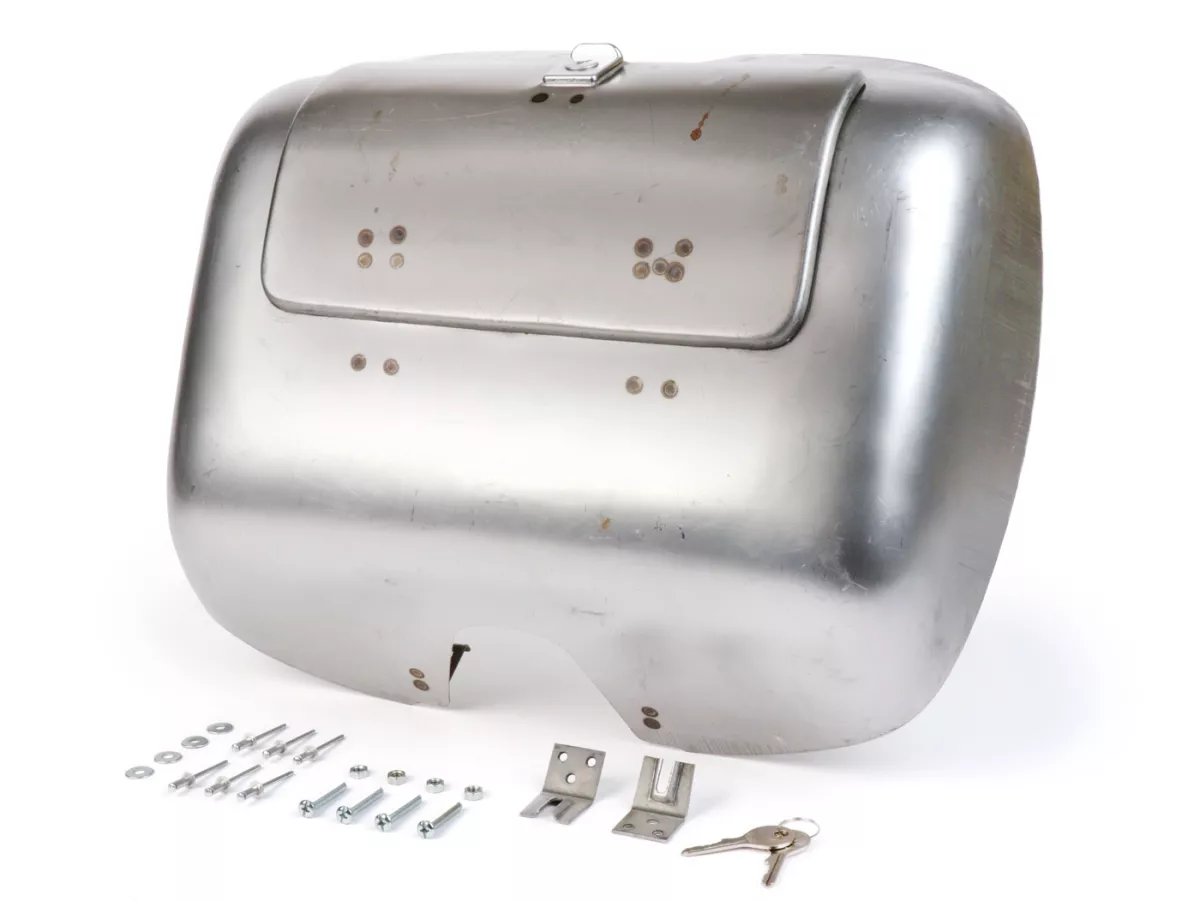 Glove box -OEM QUALITY, oiled bare metal- Vespa Rally180 (VSD1T), Rally200 (VSE1T), TS125 (VNL3T) - fits also Sprint150 (VLB1T), GT125 (VNL2T), GTR125 (VNL2T), GL150 (VLA1T), Super (VNC1T/VBC1T)