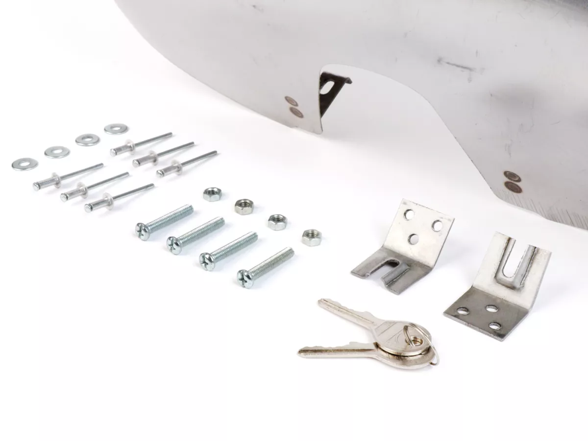 Glove box -OEM QUALITY, oiled bare metal- Vespa Rally180 (VSD1T), Rally200 (VSE1T), TS125 (VNL3T) - fits also Sprint150 (VLB1T), GT125 (VNL2T), GTR125 (VNL2T), GL150 (VLA1T), Super (VNC1T/VBC1T)