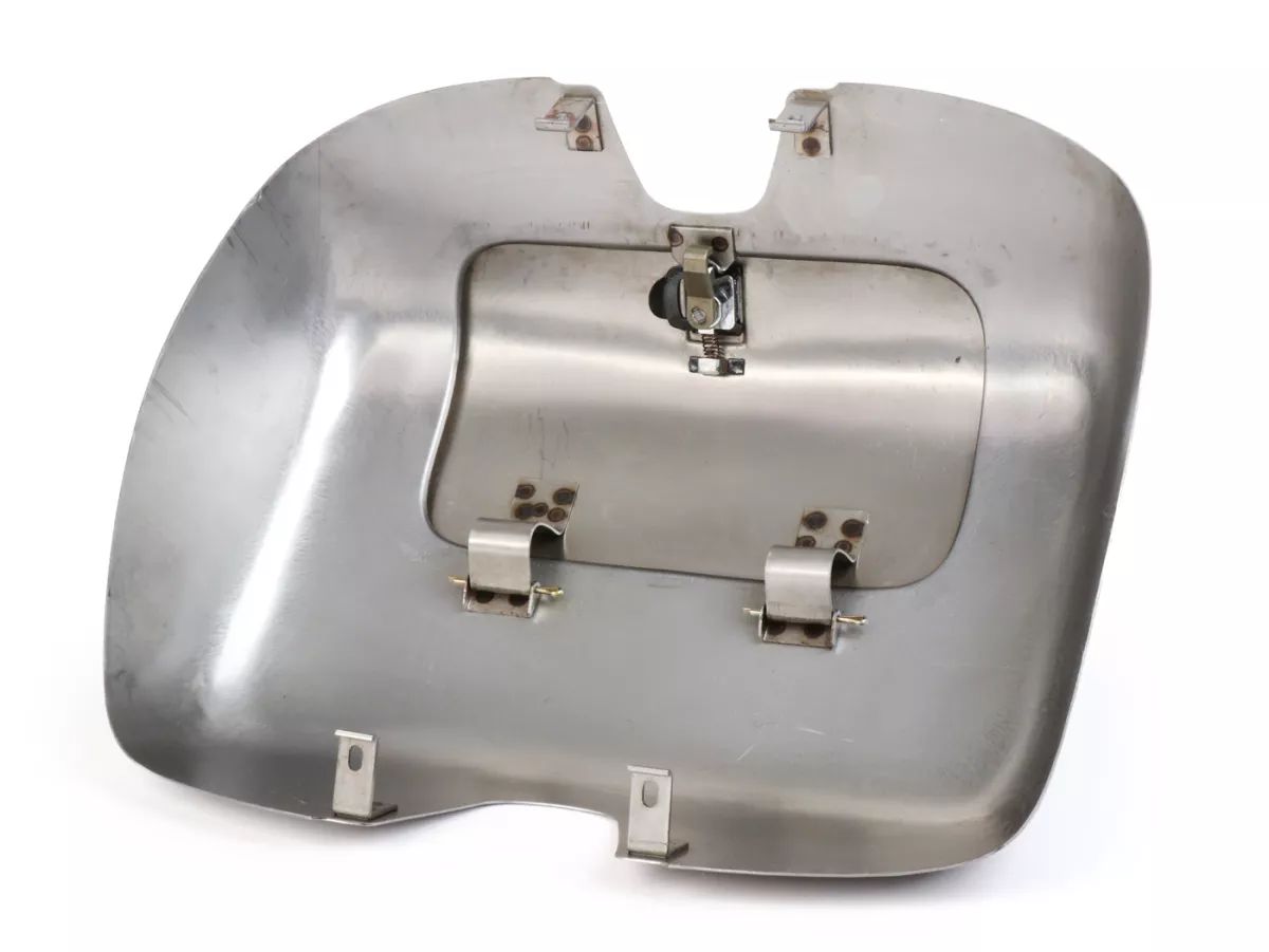 Glove box -OEM QUALITY, oiled bare metal- Vespa Rally180 (VSD1T), Rally200 (VSE1T), TS125 (VNL3T) - fits also Sprint150 (VLB1T), GT125 (VNL2T), GTR125 (VNL2T), GL150 (VLA1T), Super (VNC1T/VBC1T)