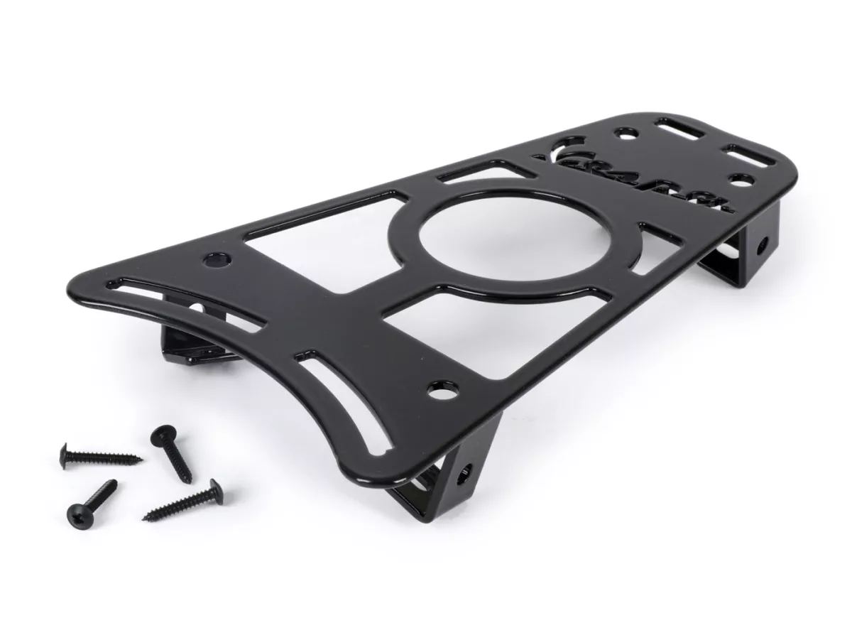 Portavasos tipo escalón con inscripción Vespa -CLASSIC RACKS- Vespa Sprint 50-150cc, Primavera 50-150cc - negro brillante