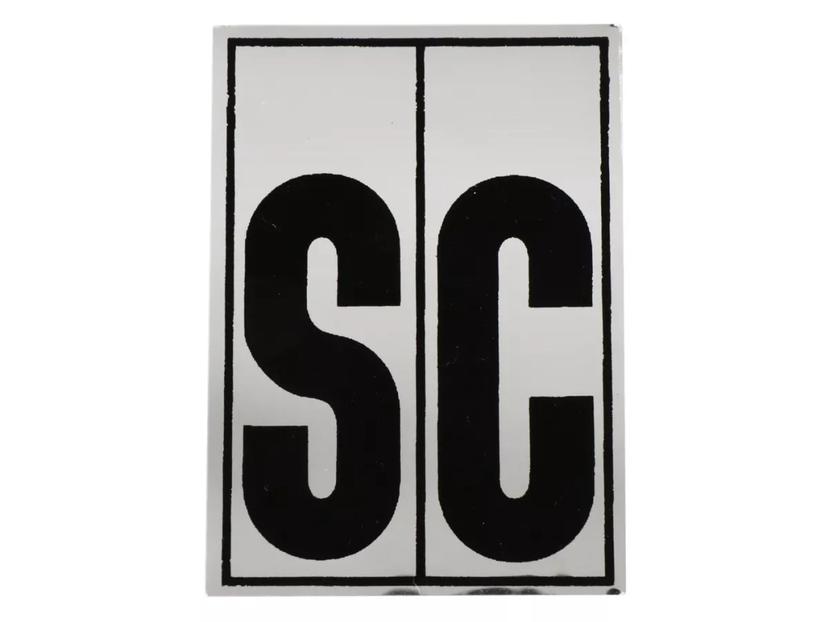 Spatbordbelettering -SC aluminium, zwart- Piaggio Ciao