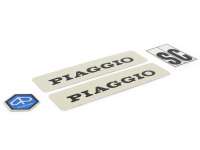 Lettering set frame -SC Aluminium, black/blue- Piaggio Ciao