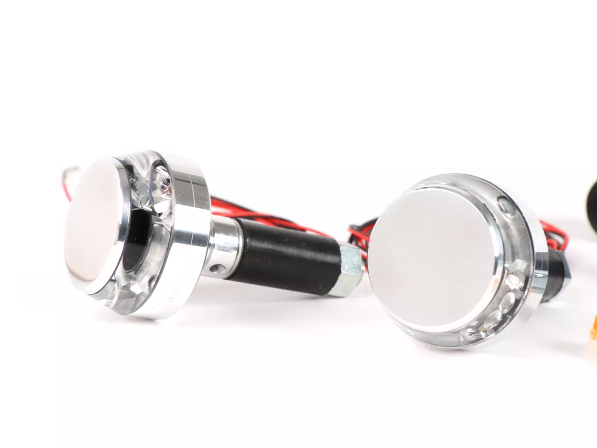 Indikatorsats -MOTOGADGET styrindikatorer- m.blaze disc - polerad aluminium - klart glas