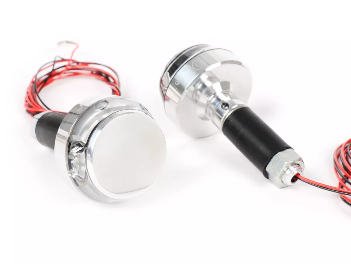 Indikatorsats -MOTOGADGET styrindikatorer- m.blaze disc - polerad aluminium - klart glas
