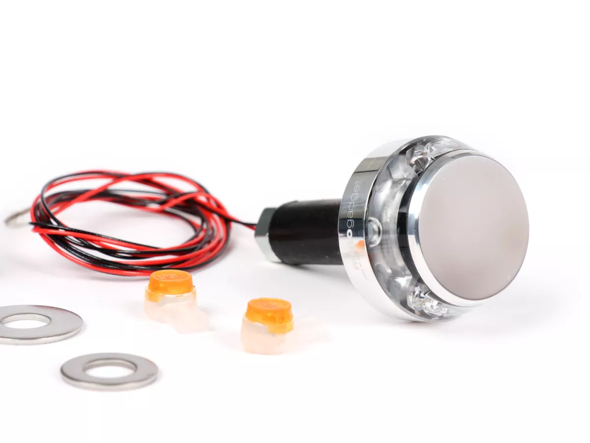 Indicator -MOTOGADGET handlebar end indicator- m.blaze disc - polished aluminium - clear glass - lhs