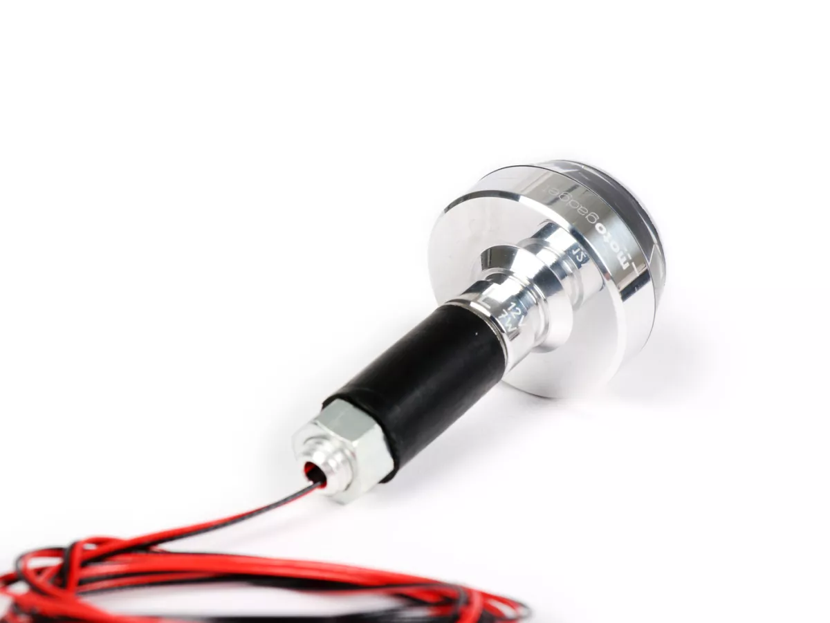 Indicator -MOTOGADGET handlebar end indicator- m.blaze disc - polished aluminium - clear glass - lhs