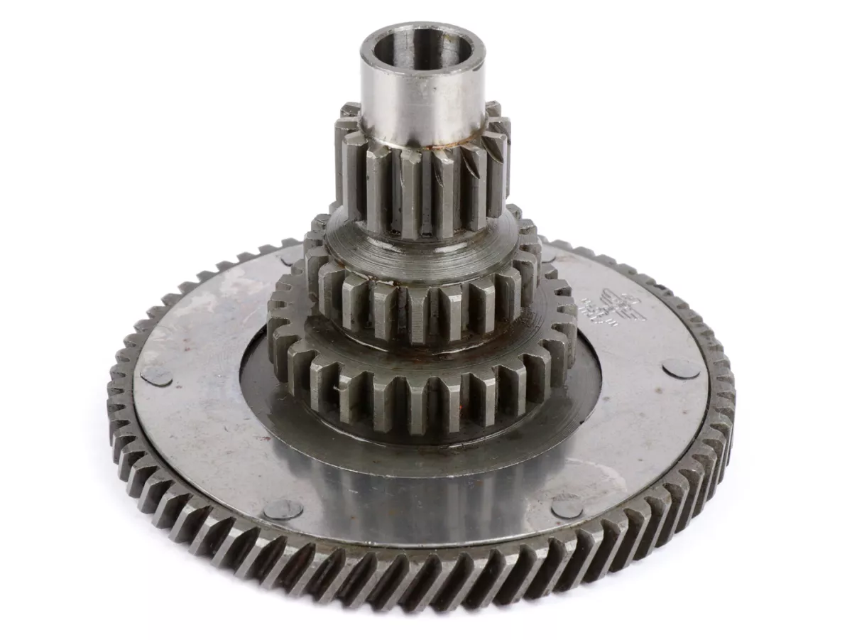 Arbre primaire y compris pignon primaire 67 dents -QUALITÉ OEM, siège de roulement Ø37mm- Vespa 3 vitesses VBA1T, VNB1T, VNB2T, VNB3T, VNB4T - 14-20-27 dents