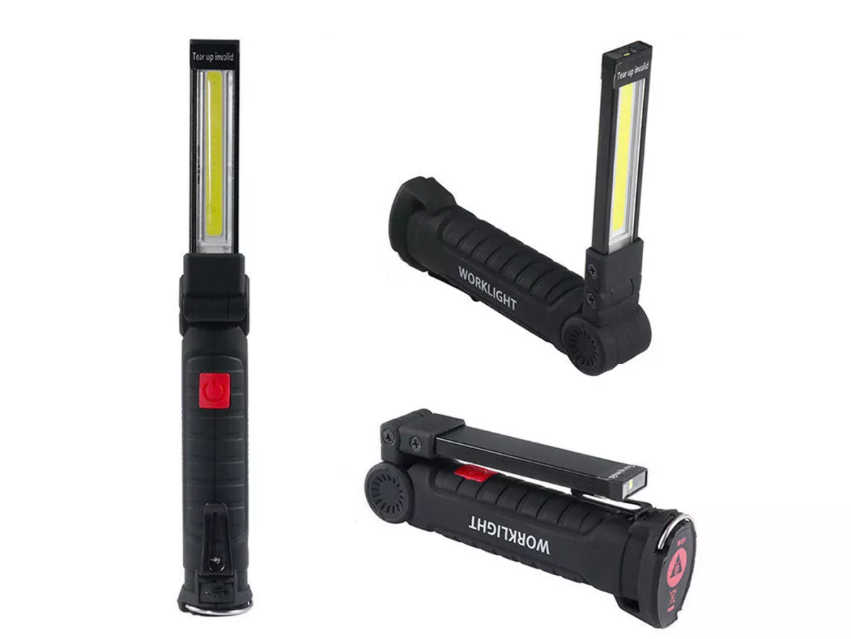 Taschenlampe - Inspektionsleuchte -MOTO NOSTRA cob LED mit Magnetfuß, 250lm- 112x36mm, inkl. Micro USB Ladekabel
