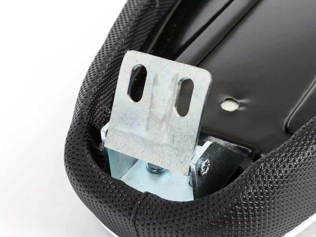 Zitbank -NISA Corsa- Vespa V50, PV125, ET3 - Zwart met witte bies