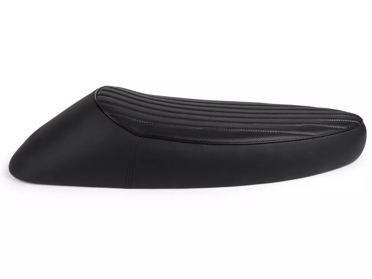 Seat -NISA Sport 20- Vespa PX (-1983), Sprint, GT, GTR, Super, TS, GL, VNA, VBA, VNB, VBB, T4 - with flat fuel tank also fits Rally 180/200, GS160, SS180 - black